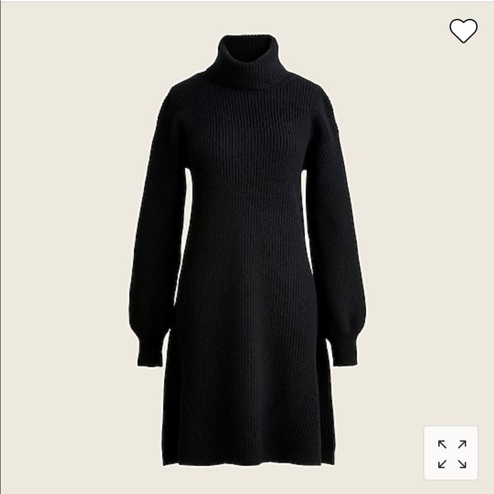 J. Crew Wool and recycled-cashmere turtleneck sweater-dress in black. XL NWT